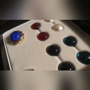 Kennith J Lane Collection interchangable earrings vintage new in box .